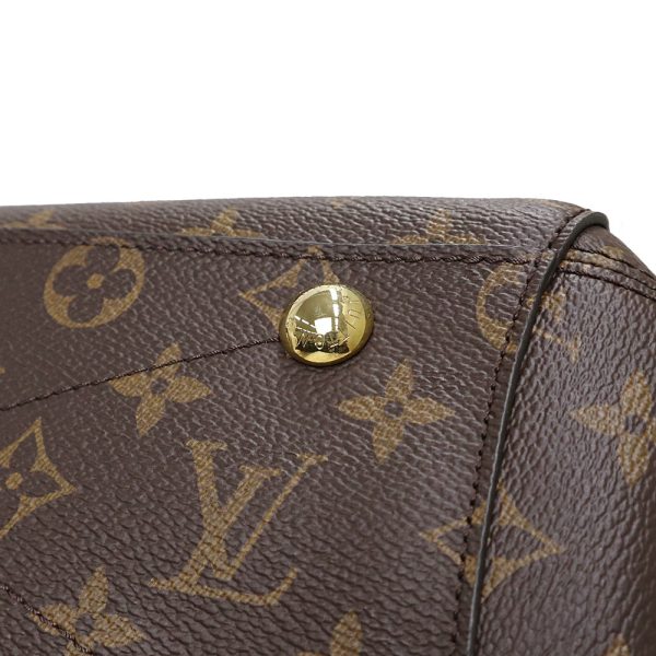 200012874019 11 Louis Vuitton Montaigne Shoulder Handbag Diagonal Monogram Brown Gold