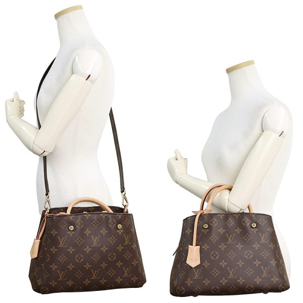 200012874019 8 Louis Vuitton Montaigne Shoulder Handbag Diagonal Monogram Brown Gold