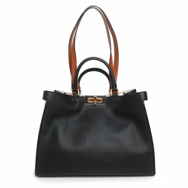 200012899019 Fendi Peekaboo X Tote Small Shoulder Handbag Calfskin Black