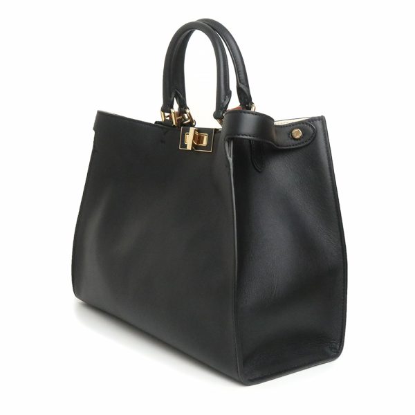 200012899019 4 Fendi Peekaboo X Tote Small Shoulder Handbag Calfskin Black
