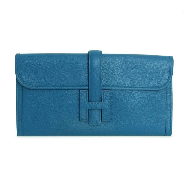 200012946019 Hermes Jige Elan 29 Second Clutch Bag Vaux Epson Leather Blue