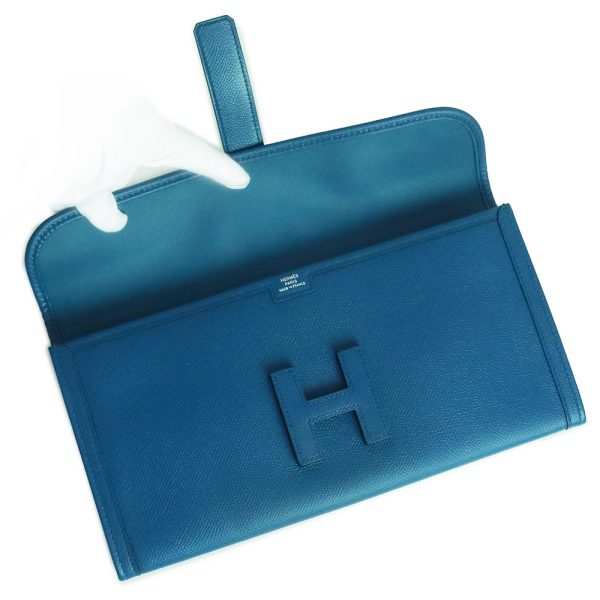 200012946019 3 Hermes Jige Elan 29 Second Clutch Bag Vaux Epson Leather Blue