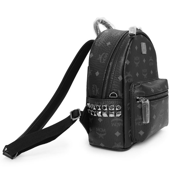 200012972019 5 Mcm Side Studs Visetos Rucksack Backpack Black