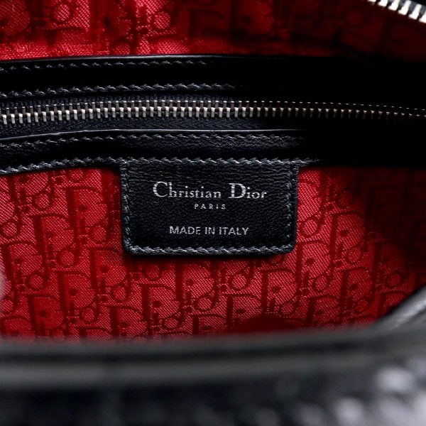 200013090019 9 Christian Dior Lady Dior Lambskin Leather Shoulder Handbag Black