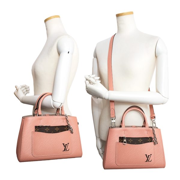 200013102019 8 Louis Vuitton Marel Tote BB Epi Leather Rose Trianon Pink Silver