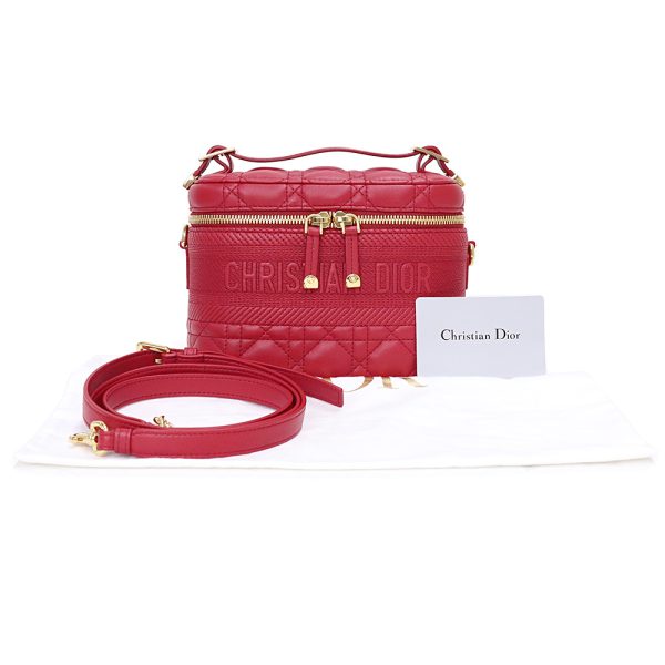 200013113019 2 Dior Vanity Shoulder Bag Lambskin Leather Red
