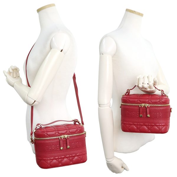 200013113019 8 Dior Vanity Shoulder Bag Lambskin Leather Red
