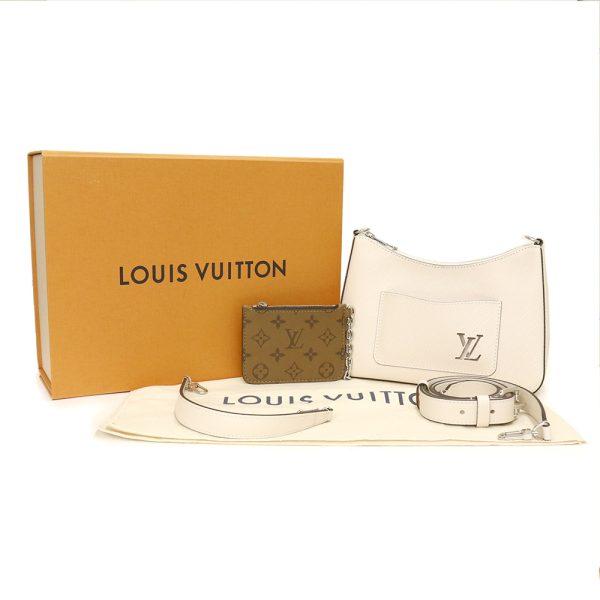 200013120019 2 Louis Vuitton Marel Shoulder Handbag Epi Leather Quartz Silver