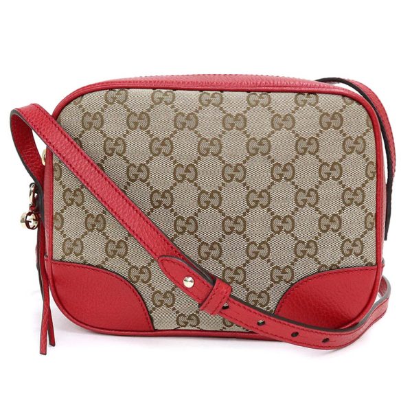 200013238019 Gucci Shoulder Bag Crossbody GG Leather Beige Red