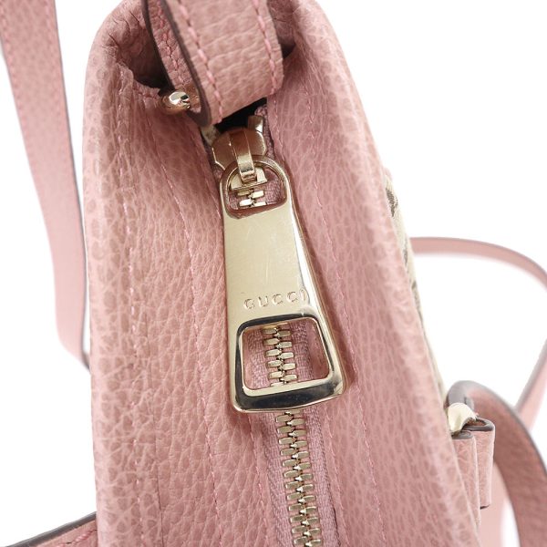 200013260019 10 Gucci Mini Shoulder GG Canvas Leather Beige Pink