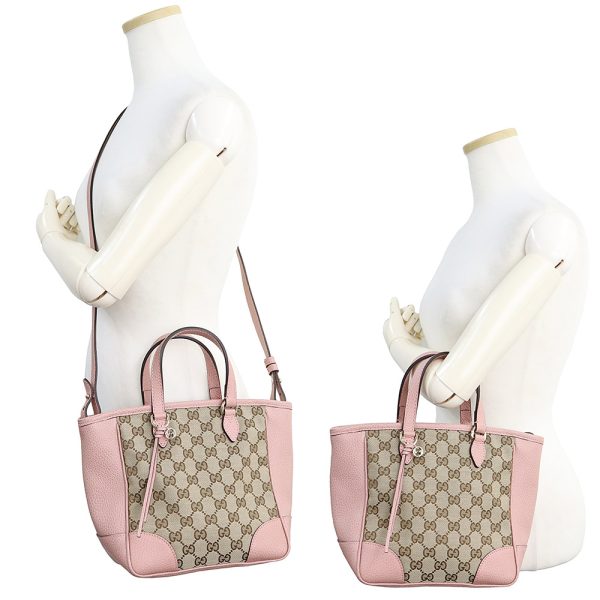 200013260019 7 Gucci Mini Shoulder GG Canvas Leather Beige Pink