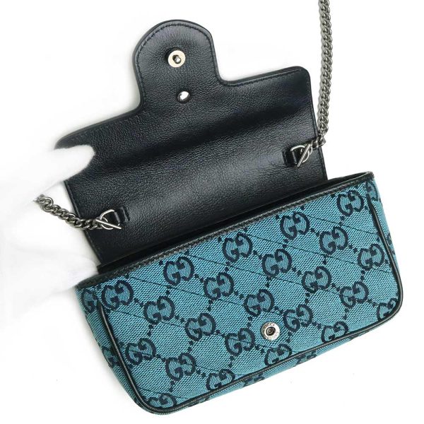 200013279019 2 Gucci GG Marmont Mini Chain Shoulder Bag Blue