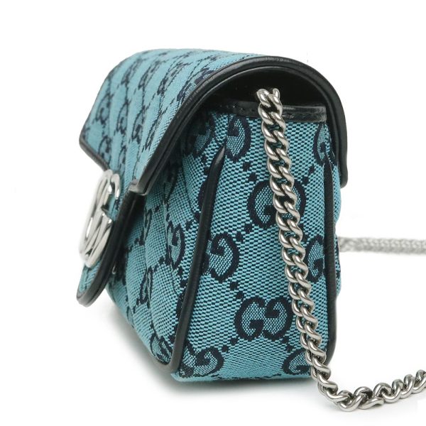 200013279019 5 Gucci GG Marmont Mini Chain Shoulder Bag Blue