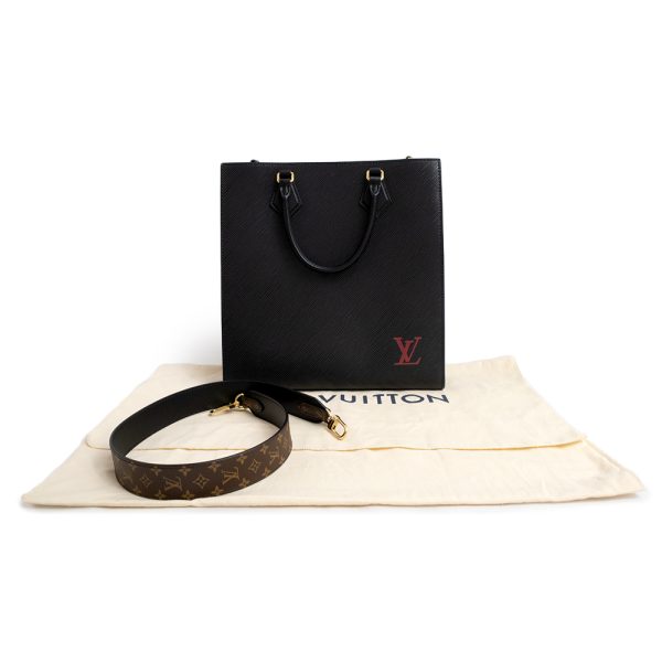 200013296019 2 Louis Vuitton Sac Pla PM Shoulder Handbag Epi Leather Noir Black