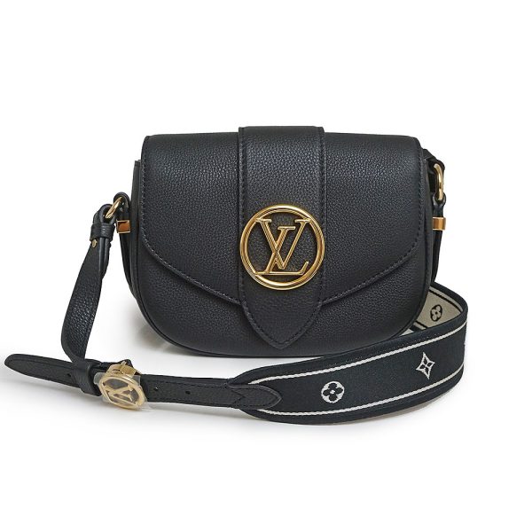 200013298019 Louis Vuitton Pont Neuf Soft PM Grain Calf Shoulder Bag Noir