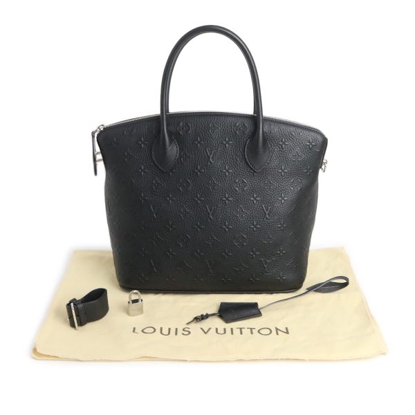 200013302019 2 LOUIS VUITTON Lockit Revelation Handbag Calfskin Leather Noir Black