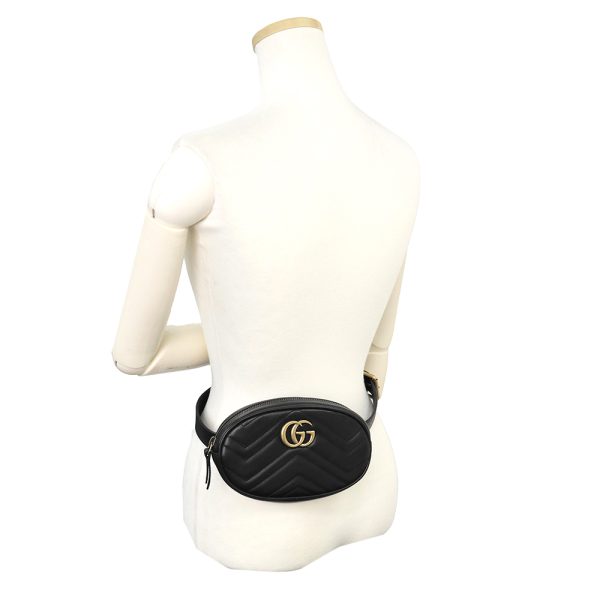 200013313019 8 Gucci GG Marmont Belt Body Bag Waist Pouch Black