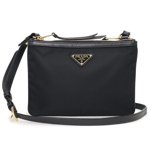 200013339019 Prada Triangular Plate Shoulder Bag Nero Black