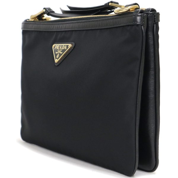 200013339019 5 Prada Triangular Plate Shoulder Bag Nero Black