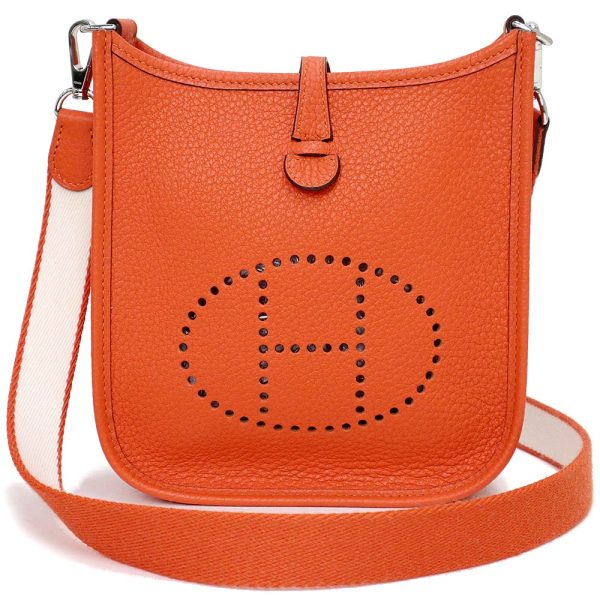 200013430019 Hermes Evelyn TPM 16 Taurillon Clemence Shoulder Bag Feu Orange