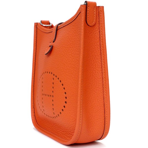 200013430019 5 Hermes Evelyn TPM 16 Taurillon Clemence Shoulder Bag Feu Orange