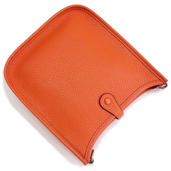 200013430019 6 Hermes Evelyn TPM 16 Taurillon Clemence Shoulder Bag Feu Orange