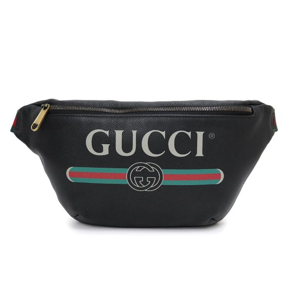 200013461019 Gucci Shoulder Waist Pouch Crossbody Leather Black