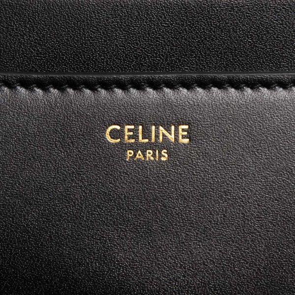 200013577019 10 Celine Mini 16 Saise Shoulder Handbag Satind Calfskin Black