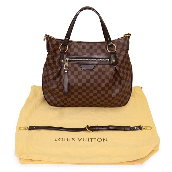 200013598019 2 LOUIS VUITTON Evora handbag Damier leather brown