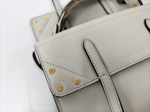 2000207257800070 7 Fendi Flip Small Leather Shoulder Bag Ivory