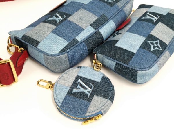 2000773252000999 4 Louis Vuitton Multi Pochette Accessoires 2WAY Handbag Monogram Denim Blue