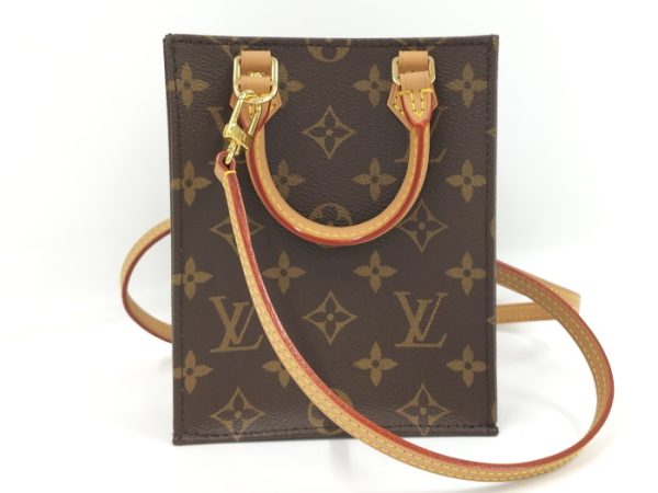 2000773252001074 2 Louis Vuitton Petite Sac Plat 2WAY Shoulder Monogram M Brown