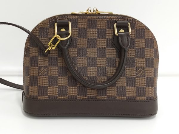 2000773252001108 2 Louis Vuitton Alma BB 2WAY Handbag Shoulder Bag Damier Ebene Brown