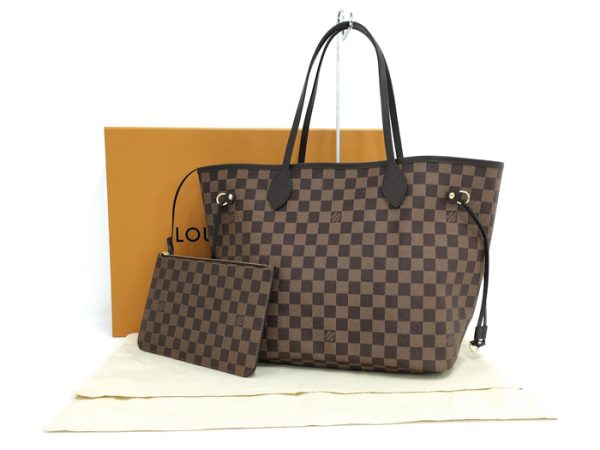 oplus 256 Louis Vuitton Neverfull MM Tote Bag Shoulder Bag Damier Ebene Brown