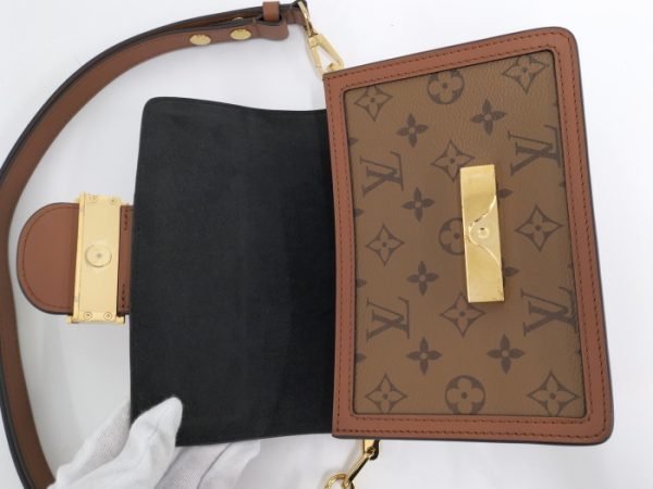 oplus 256 Louis Vuitton Dauphine Mini Shoulder Bag Monogram Reverse Brown