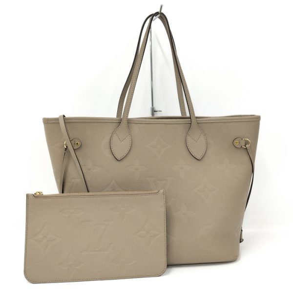 2000773258800697 1 Louis Vuitton Neverfull MM Tote Bag with Pouch Monogram Empreinte Tourterelle Beige