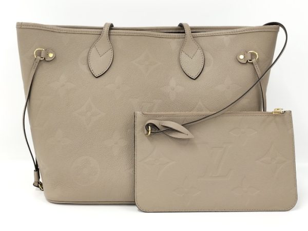 2000773258800697 2 Louis Vuitton Neverfull MM Tote Bag with Pouch Monogram Empreinte Tourterelle Beige