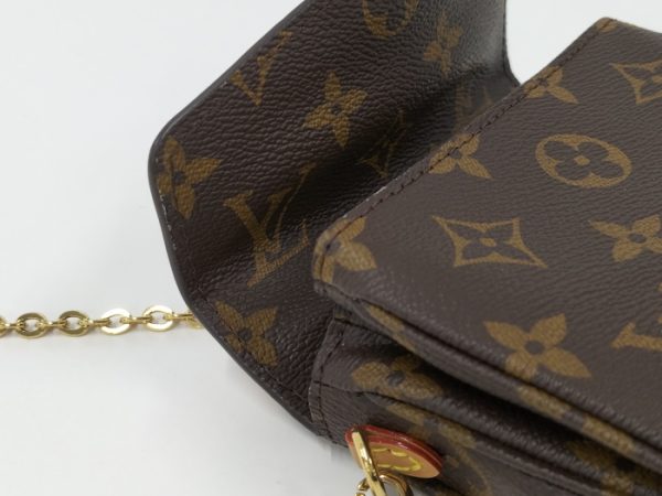 oplus 256 Louis Vuitton Micro Metis Chain Shoulder Bag Monogram Gold Hardware Brown