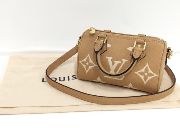 oplus 256 Louis Vuitton Nano Speedy 2WAY Shoulder Bag Monogram Empreinte Beige