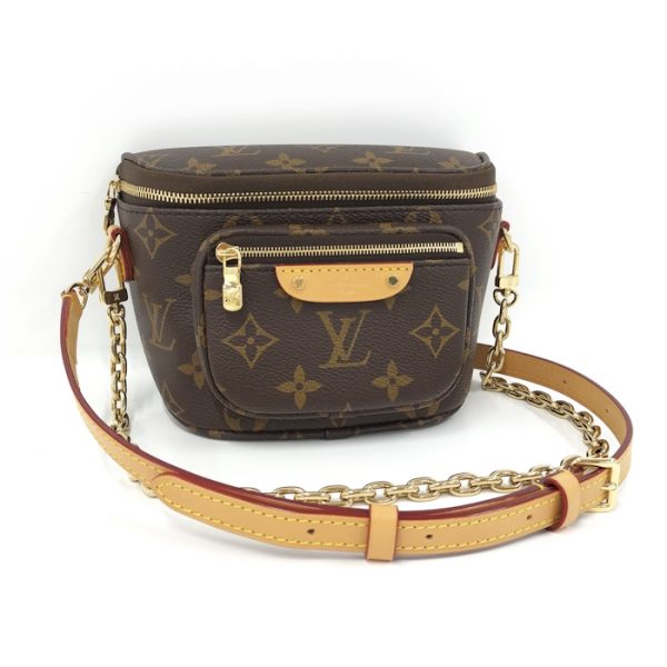 oppo 256 Louis Vuitton Chain Mini Bum Bag Shoulder Bag Monogram Brown