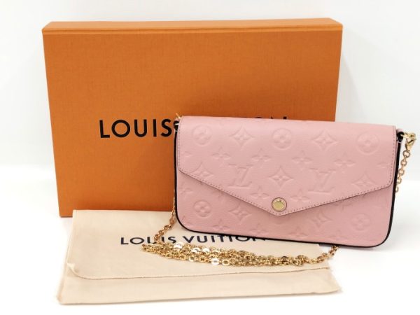 2000773259000417 10 Louis Vuitton Pochette Felicie Shoulder Monogram Empreinte Leather M Pink