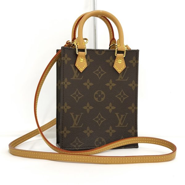 oppo 256 Louis Vuitton Petite Sac Plat 2WAY Shoulder Monogram Brown