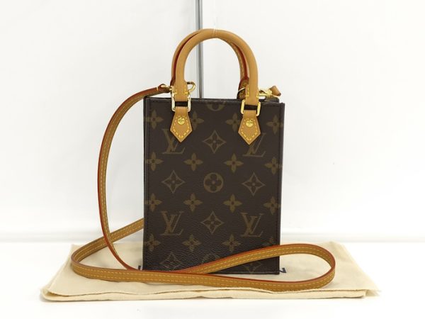 oppo 256 Louis Vuitton Petite Sac Plat 2WAY Shoulder Monogram Brown