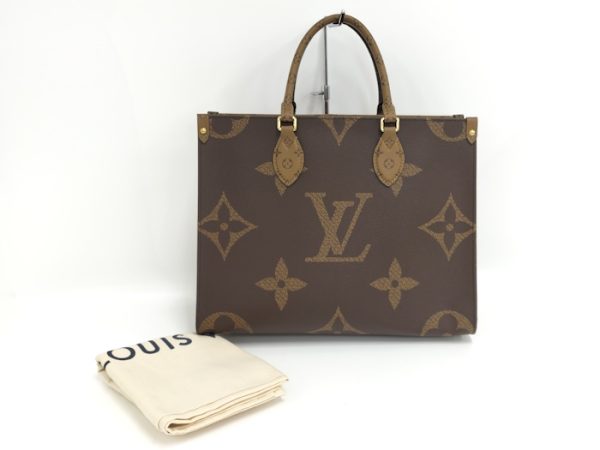 oppo 256 Louis Vuitton On the Go MM 2WAY Tote Bag Monogram Reverse Giant Brown