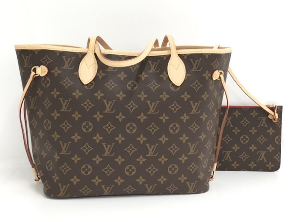 oppo 256 Louis Vuitton Neverfull MM Tote Bag Monogram Cerise Brown