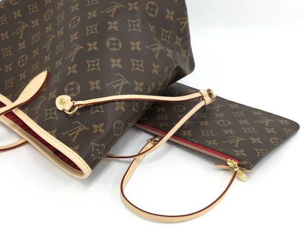 oppo 256 Louis Vuitton Neverfull MM Tote Bag Monogram Cerise Brown