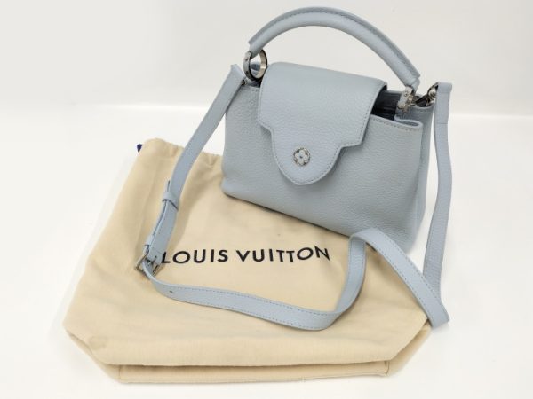 oplus 256 Louis Vuitton Capucines BB 2way Shoulder Bag Taurillon Leather Blue Olympus