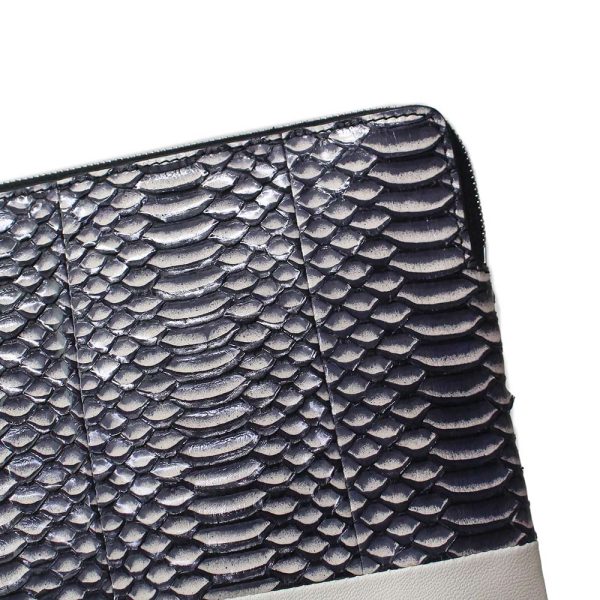 200089285018 10 Celine Solo Clutch Pouch Bag Bicolor Lambskin Leather Snake Python White