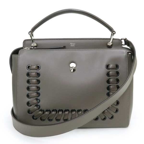 200096409018 Fendi Shoulder Handbag Calfskin Leather Gray