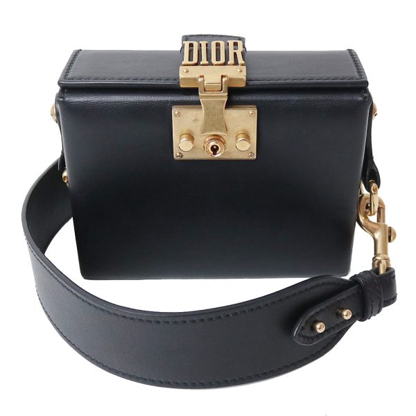 200098923018 Christian Dior Addict Small Box Shoulder Bag Calfskin Black